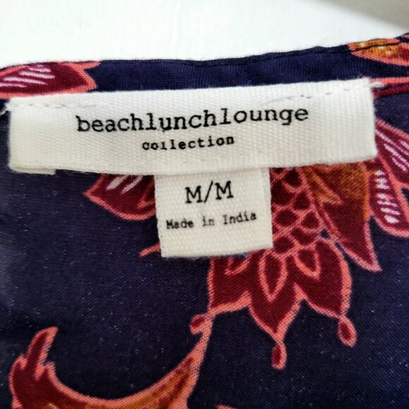Beach Lunch Lounge Boho Floral Tunic Top 3/4 Bell Sleeve - Picture 3 of 13